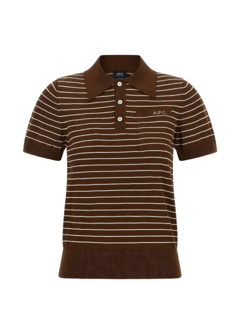 A.P.C. Aline striped polo shirt Brown COHLPF23509TCA