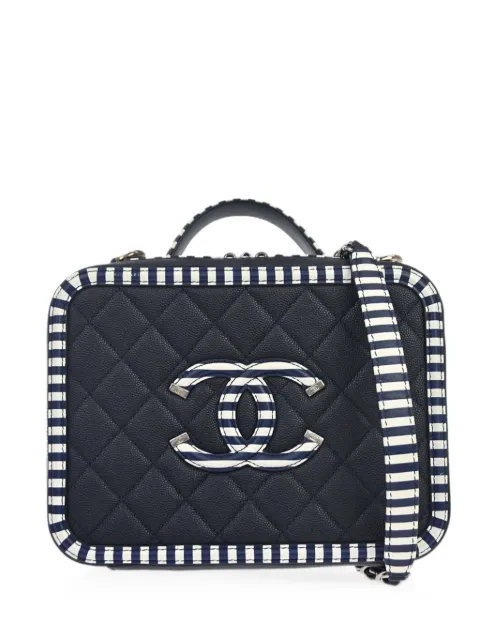 CHANEL Pre-Owned 2019 Filigree vanity handbag Blue 188734