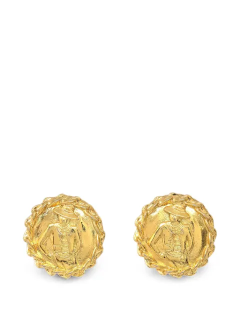 CHANEL Pre-Owned 1990-2000s Mademoiselle clip-on earrings Gold 117062