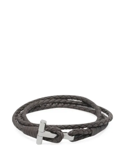 TOM FORD braided leather bracelet Grey JM005ICL002S