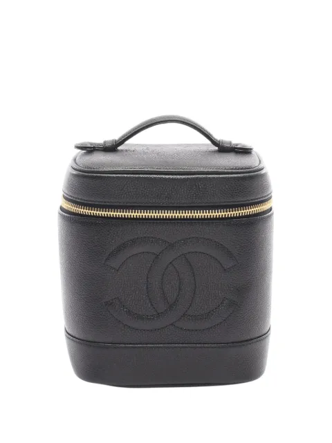 CHANEL Pre-Owned 1996-1997 CC Caviar Case vanity bag Black QQZIVU7PSW80UKT9