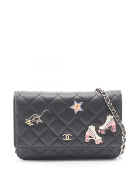 CHANEL Pre-Owned 2021-2026 Quilted Lambskin Lucky Charms Wallet On Chain crossbody bag Black 56ID0V8K3U0H1CKB
