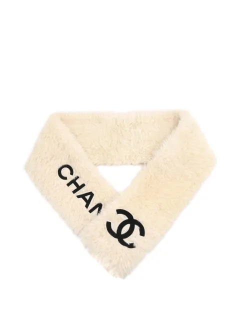 CHANEL Pre-Owned 1990-2000s logo-print scarf White 116855