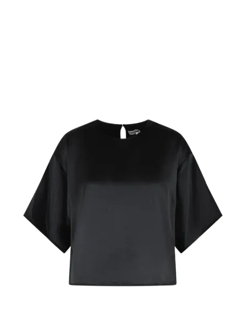 SIMKHAI satin-finish crew-neck top Black 4262086AL