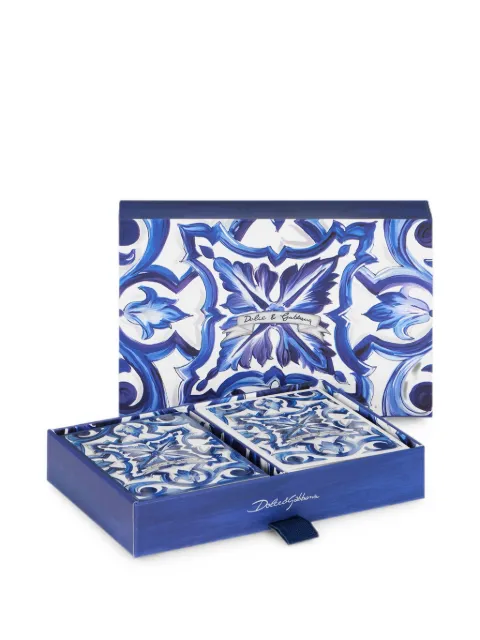 Dolce & Gabbana Casa Maiolica poker set Blue TCC205TCAG1UB012