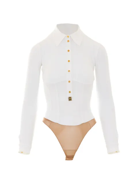 Elisabetta Franchi button-up long-sleeve body White CB00466E2