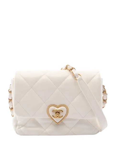 CHANEL Pre-Owned 2021-2026 Mini Quilted Lambskin Acrylic Coco Love Flap crossbody bag White ZO2CMZYIL8AIC8TG