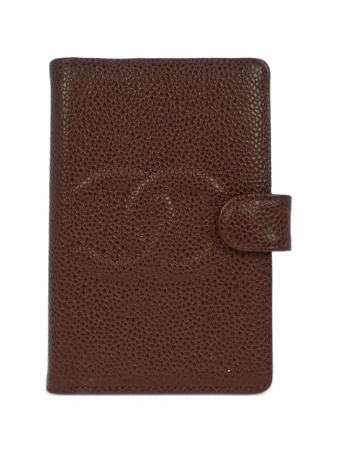 CHANEL Pre-Owned 1997-1999 CC caviar notebook cover Brown 134917