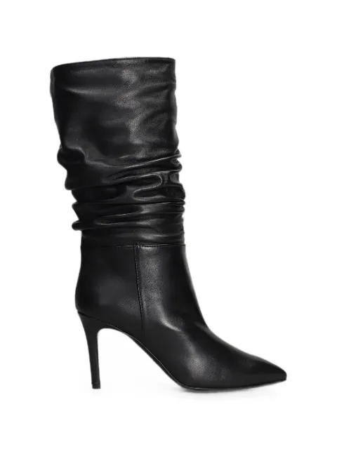 Via Roma 15 ruched pointed-toe boots Black 4116