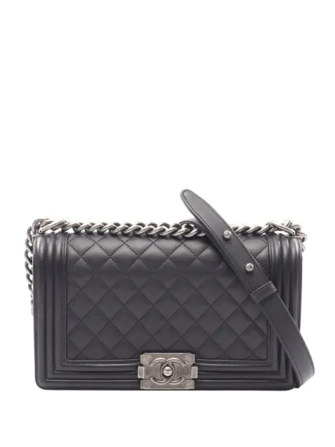 CHANEL Pre-Owned 2018 Old Medium Quilted Lambskin Boy Flap crossbody bag Black DGDZT9QET73T41M2