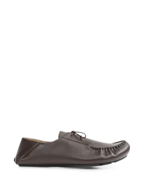 LOEWE Rambla boat shoes in soft calfskin Brown M816290X64