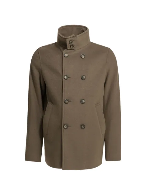 Herno double-breasted high-neck coat Brown PE00018UR129102700