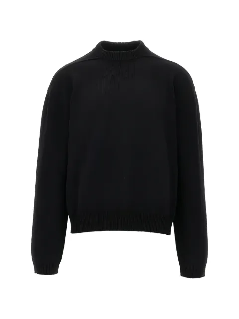 Rick Owens Tommy ribbed-trim drop-shoulder sweater Black RU02F4681WSBR