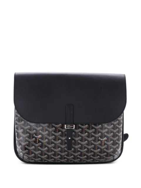 Goyard Pre-Owned Coursier Messenger Bag Coated Canvas and Leather crossbody bag Black LXRUMOUNAWEYOTRO