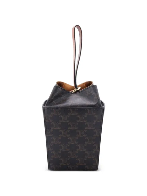 Celine Pre-Owned Strap Box Top Handle Bag Triomphe Coated Canvas satchel Brown HBKZD5U41OZCOHP1