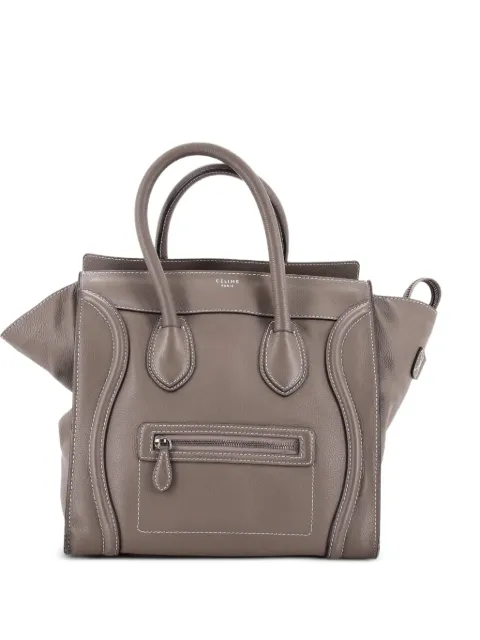 Celine Pre-Owned Luggage Bag Grainy Leather Mini tote bag Grey 6LWJ16YKJDCA4X2Z