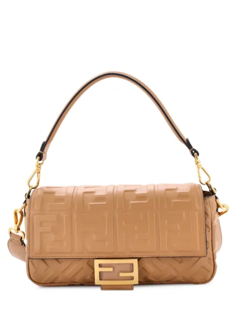 Fendi Pre-Owned Baguette NM Bag Zucca Embossed Leather Medium crossbody bag Brown PE2KJF8XC4D4WWJG