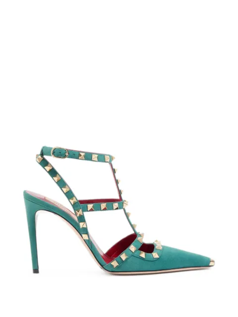 Valentino Garavani Rockstud suede pumps 100mm Green WS0PV4URT