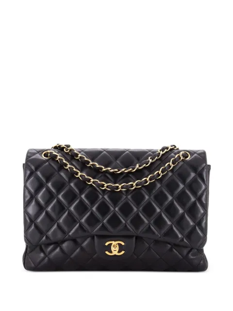 CHANEL Pre-Owned Classic Single Flap Bag Quilted Lambskin Maxi shoulder bag Black N92RW1FA6P8FRLZX