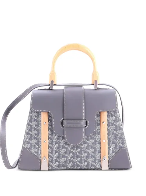 Goyard Pre-Owned Saigon Top Handle Bag Coated Canvas with Leather PM satchel Grey M7DC55UVRE5JO2TA