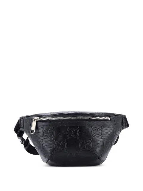 Gucci Pre-Owned GG Embossed Perforated Leather Small belt bag Black HST5SLTKFA0ZWWLS