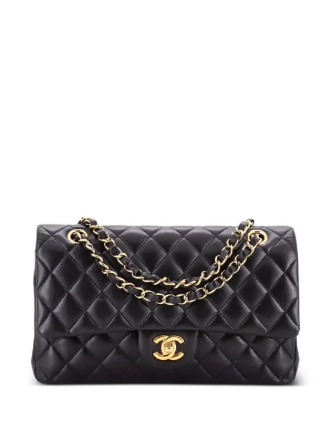 CHANEL Pre-Owned Classic Double Flap Bag Quilted Lambskin Medium shoulder bag Black D0XOP4SI350SYPSU