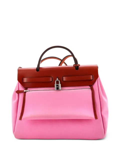 Hermès Pre-Owned Herbag Zip Leather and Toile 31 shoulder bag Pink BM13OLGE7DNTS204