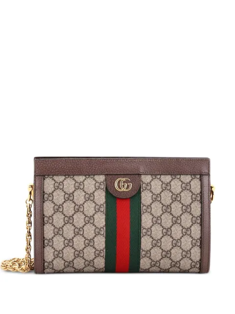 Gucci Pre-Owned Ophidia Chain Shoulder Bag GG Coated Canvas Small crossbody bag Brown BAOH4MBOT4VNHYQU