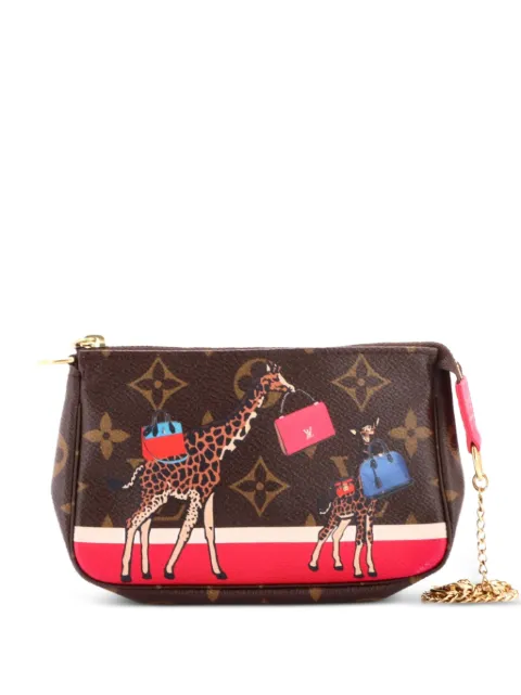 Louis Vuitton Pre-Owned Pochette Accessoires Limited Edition Christmas Animation Monogram Canvas Mini shoulder bag Brown B4HH3A1E87HPV7UF