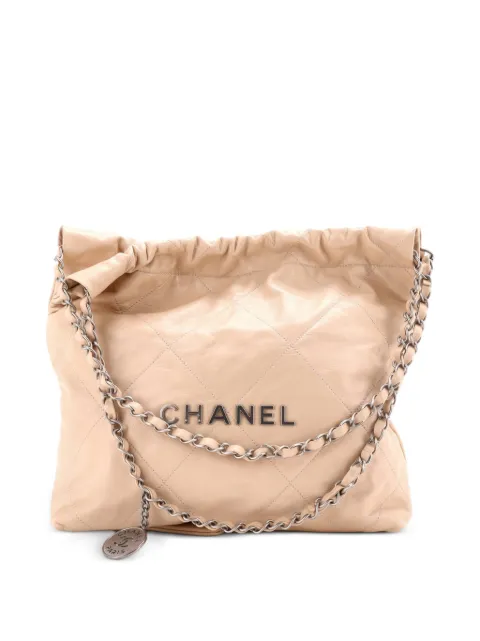 CHANEL Pre-Owned 22 Chain Quilted Calfskin Small hobo bag Neutrals YKSK02QV7B6JSXJF