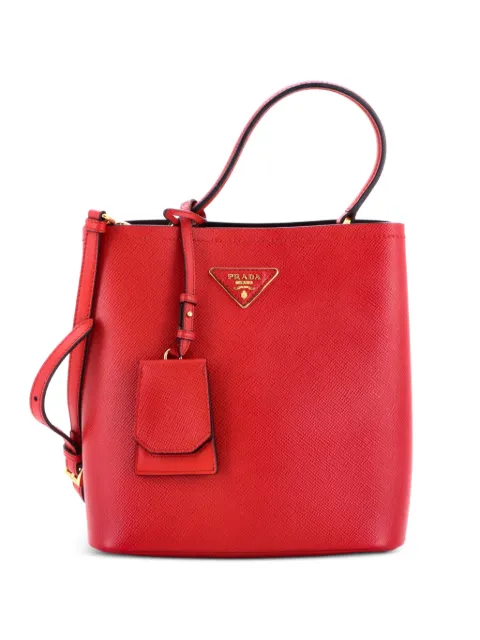 Prada Pre-Owned Panier Saffiano Leather Medium bucket bag Red RXXOB9R07Z69UQZU
