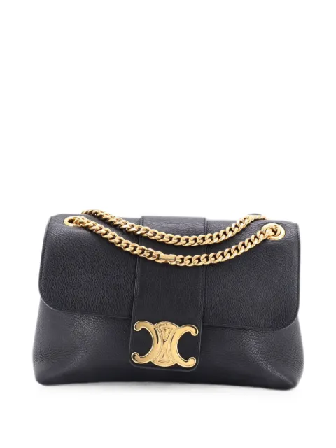 Celine Pre-Owned Victoire Flap Leather Medium shoulder bag Black 5O0VWKSDV6UQ1GL8