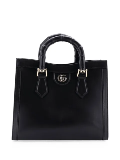Gucci Pre-Owned Diana NM Bamboo Handle Leather Small tote bag Black 4JNJKL3MCPYMRJZR