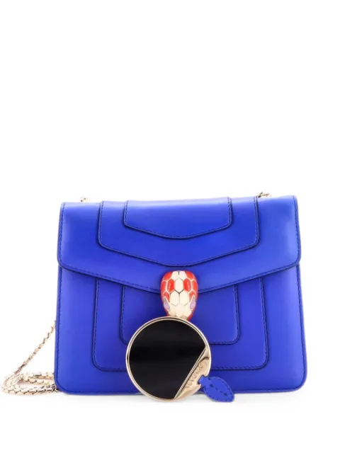 Bvlgari Pre-Owned Serpenti Forever Square Shoulder Bag Leather Small crossbody bag Blue 3YDKZVQ2KZFK57NC
