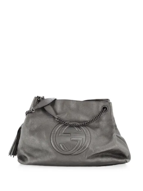 Gucci Pre-Owned Soho Chain Strap Leather Large shoulder bag Grey 0967B8JGZS470MD0