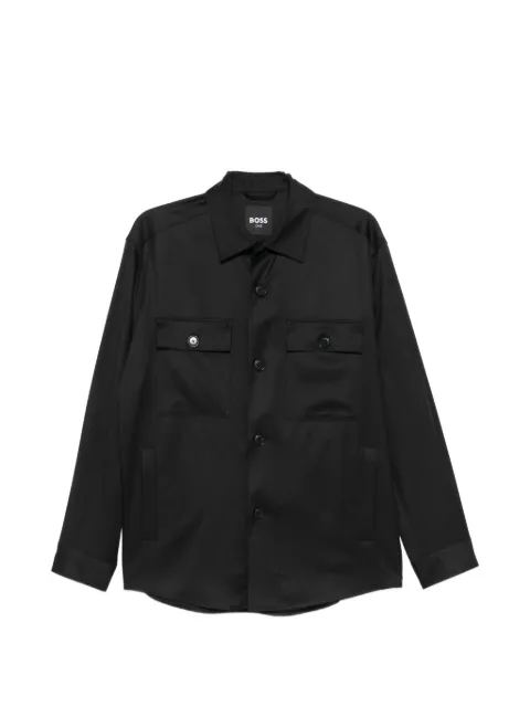 BOSS virgin wool flap-pocket jacket Black 50566952