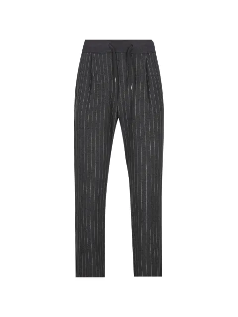 Herno pinstripe-pattern drawstring trousers Grey JPT00001U56041