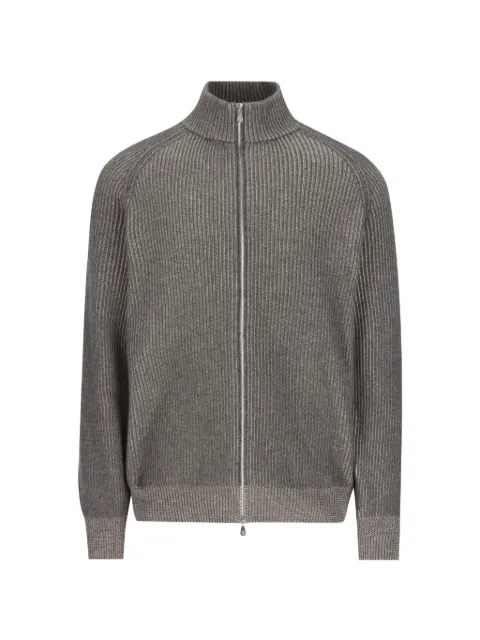 Brunello Cucinelli ribbed-knit zip-up cardigan Grey M22700506CDC15