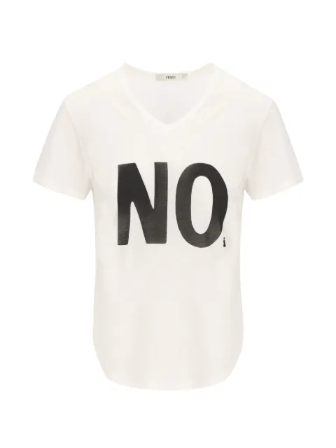 FENDI ivory jersey T-shirt with Noi print White FS9805B19V