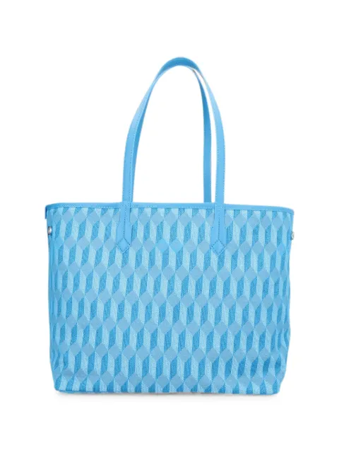 Au Départ geometric-jacquard tote bag Blue BWTT005