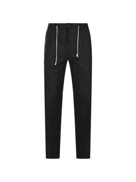 Eleventy herringbone-pattern drawstring trousers Black N75PANN03TES0N13605