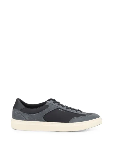 BOSS Kieran suede-panelled logo-print sneakers Grey 50567947