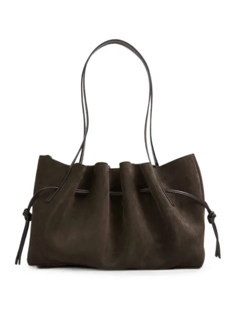 Yuzefi Scallop suede shoulder bag Brown SCALLOPSHOULD