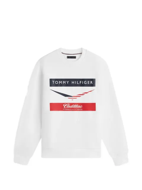 Tommy Hilfiger x Cadillac Formula 1 Team chevron crew-neck sweater White MN0MN00080