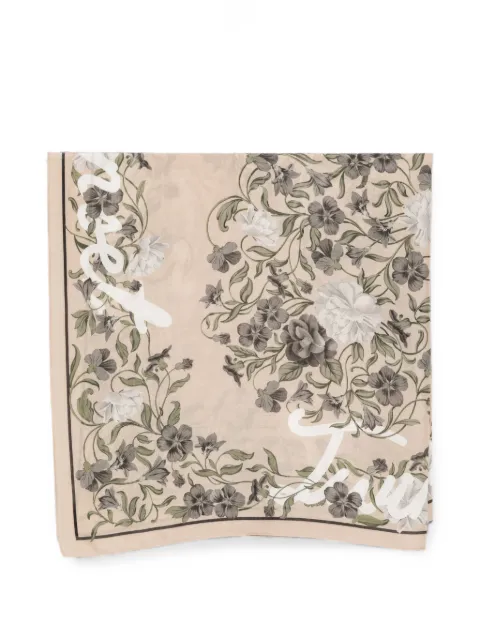 TWINSET floral-print logo-print scarf Neutrals 262TA4640