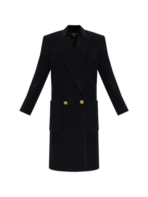 Balmain double-breasted wool coat Black HF1UB165MI45