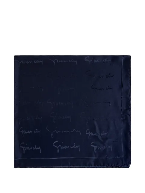 Givenchy logo-print silk scarf Blue 7100118740