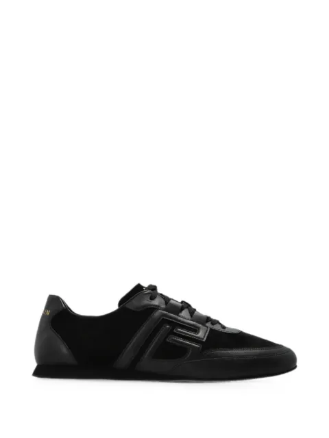 Balmain logo-patch leather sneakers Black HM1VI429LNSU
