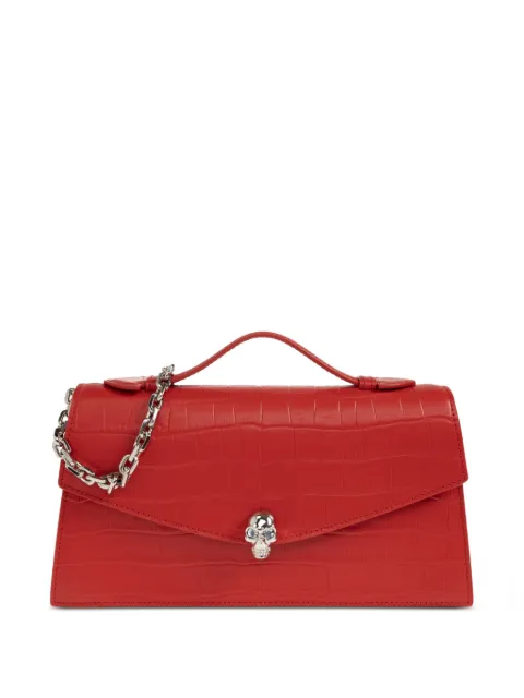 Alexander McQueen Skull croc-effect tote bag Red 8746191HBT2