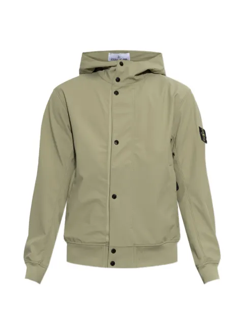 Stone Island logo-patch hooded jacket Green L2S154100118S0A22